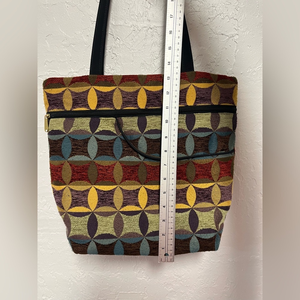 Danny K. Beverly Hills Multicolor Geometric Tapestry Tote Bag - Picture 3 of 12